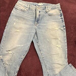 Good American Blue Boyfriend Jeans Distressed